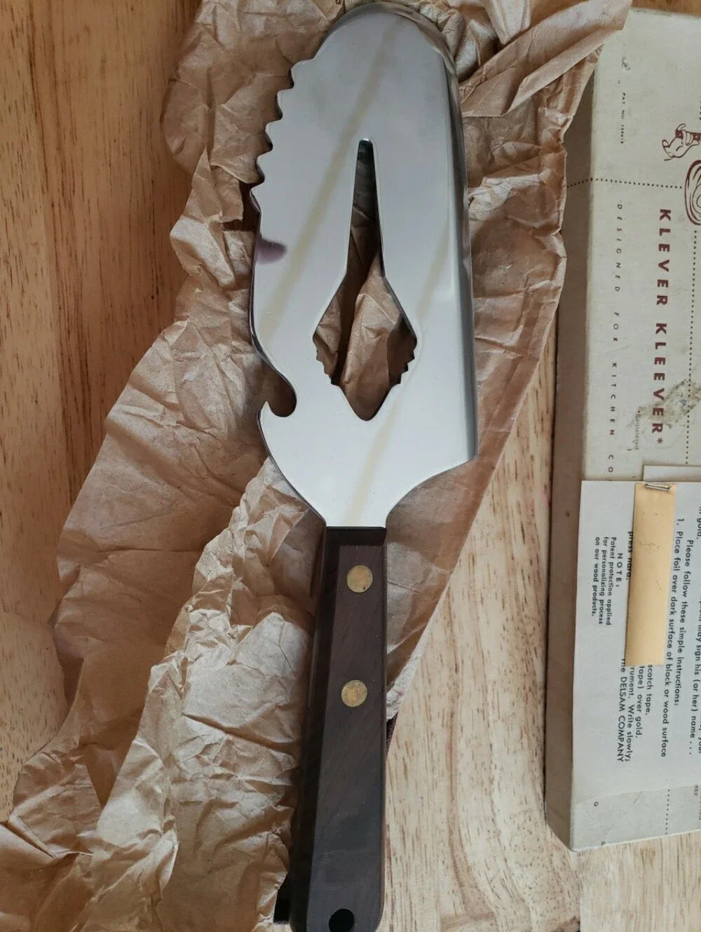 Rare Vintage “klever  Kleever” Multi-Purpose Meat Cleaver Knife Tenderizer - NEW